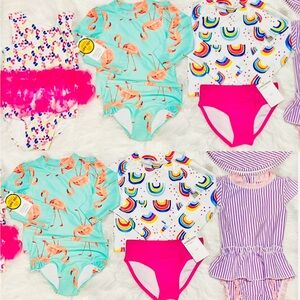 4 set of swim suit rash guards toddler girl- Rashguard Swimwear